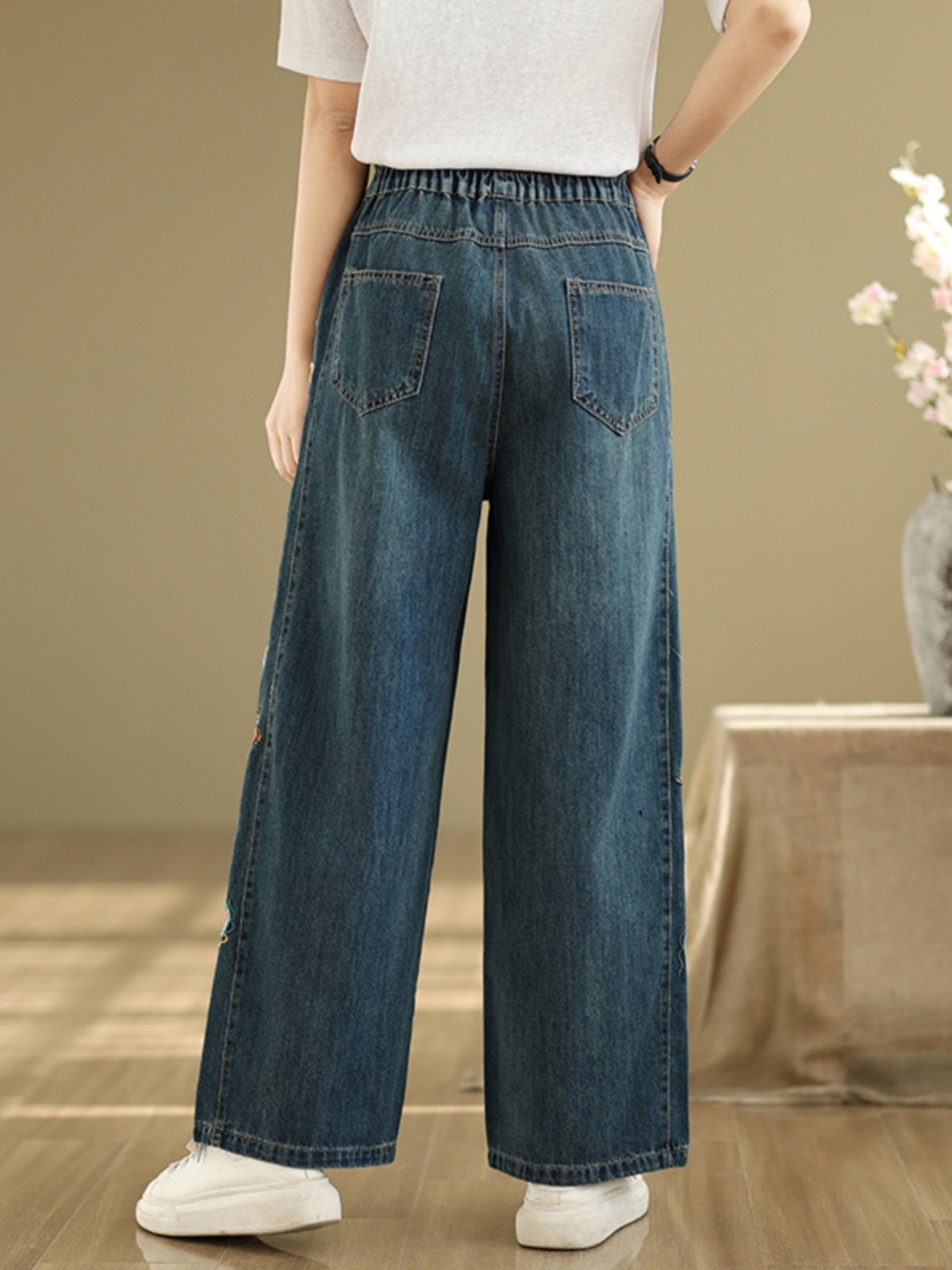 Flower Embroidery Women's Deni - Embroidery Unique Design のレビューと価格