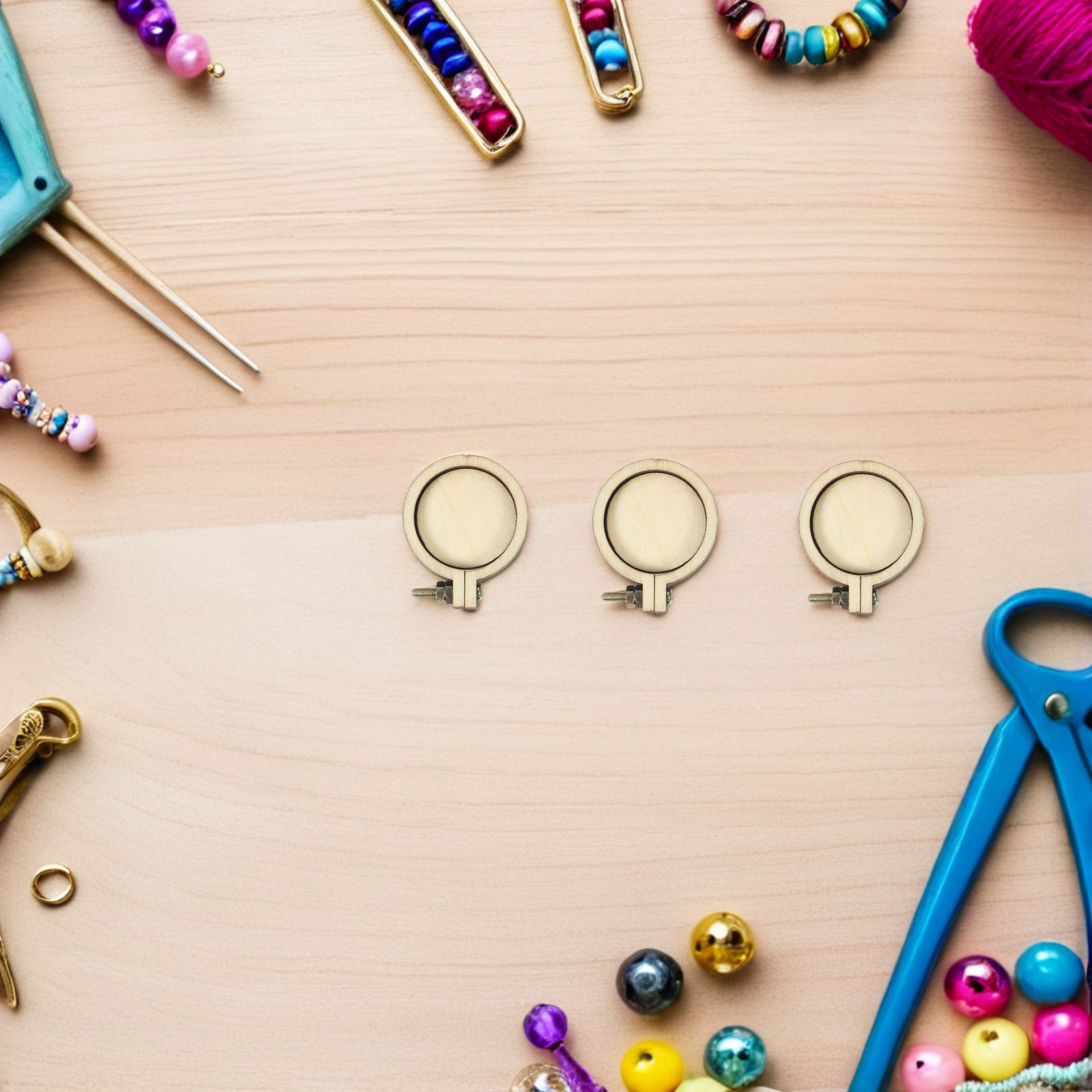 18Pcs Mini Wood Embroidery Hoo - Embroidery Diy のレビューと価格