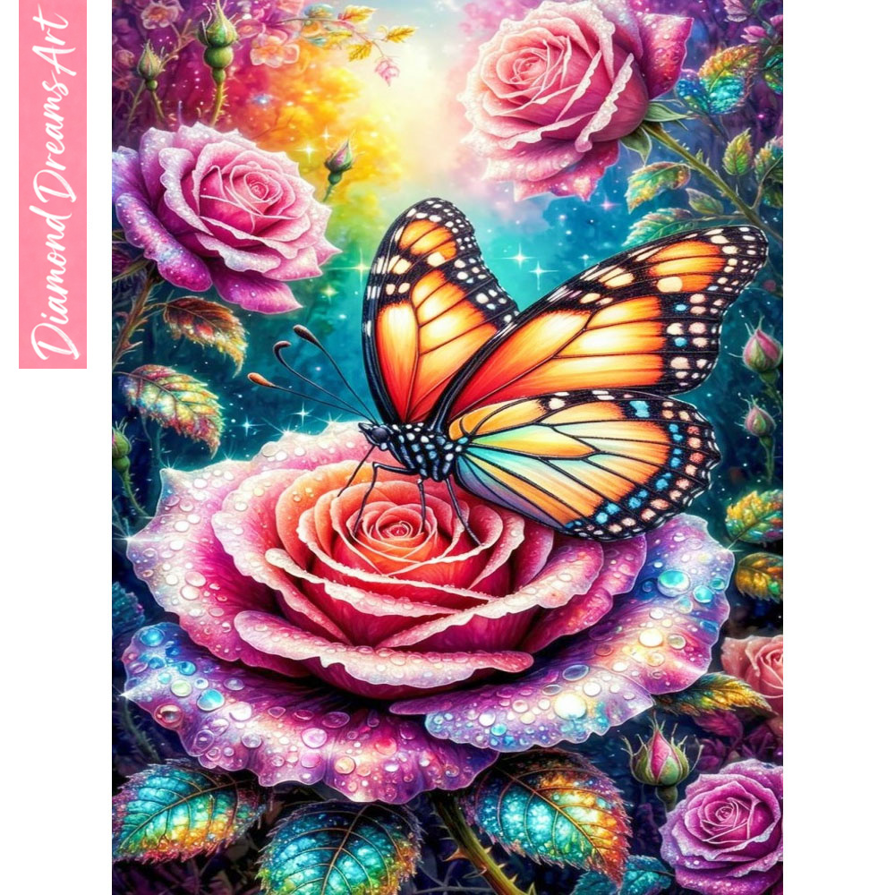 Butterfly Diamond Mosaic 5D DI - Embroidery Roses のレビューと価格