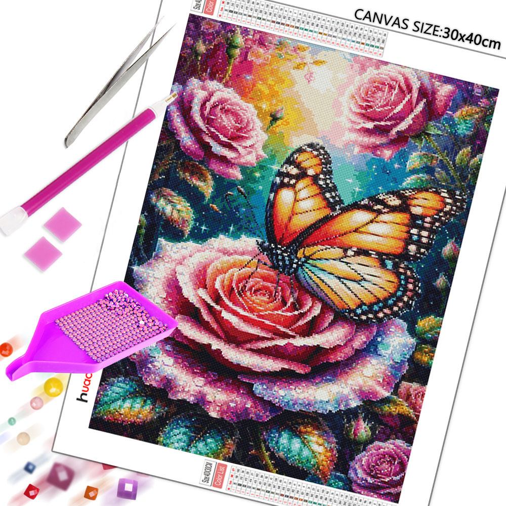 Butterfly Diamond Mosaic 5D DI - Embroidery Roses のレビューと価格