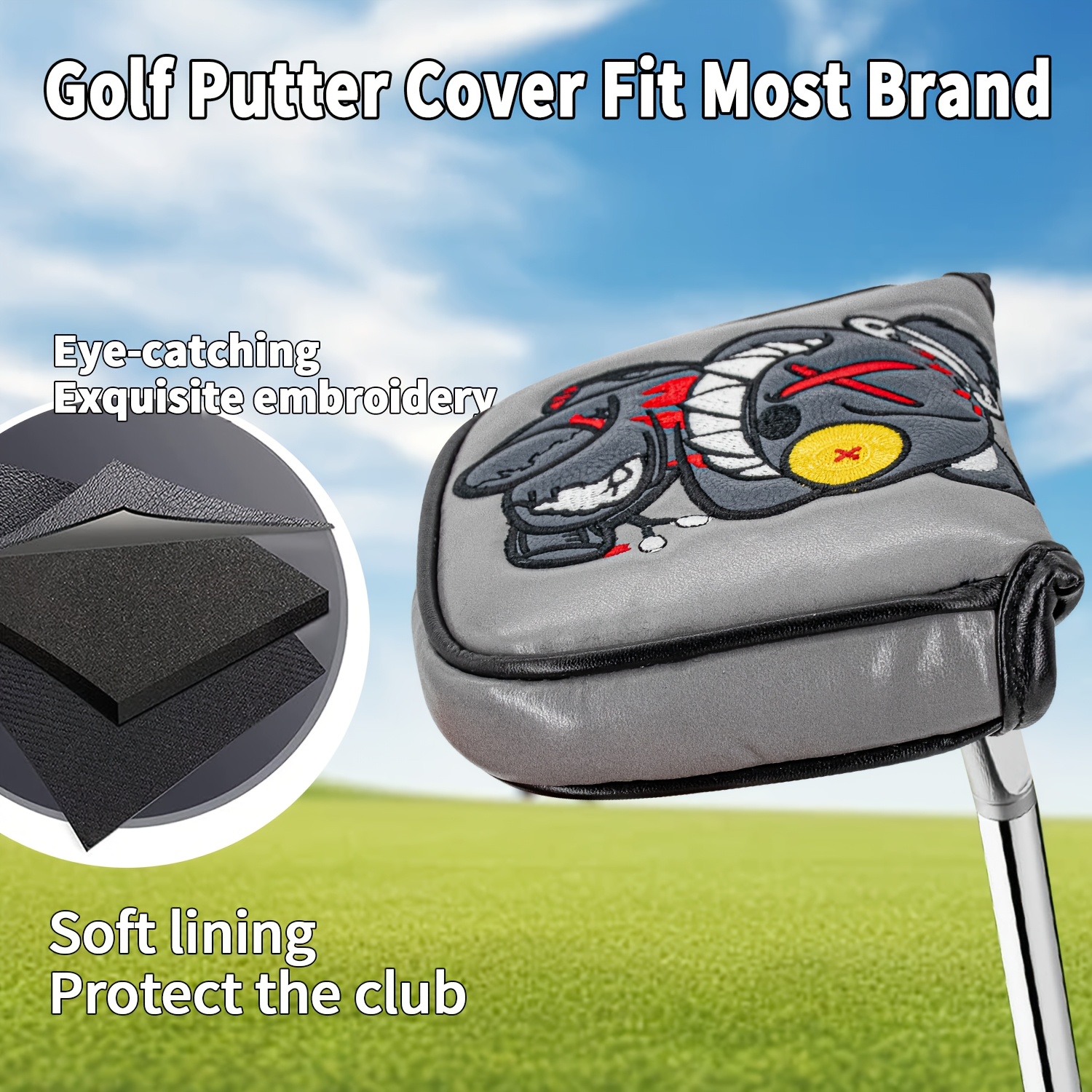1pc Monocled Bear Design Golf  - Embroidery Design のレビューと価格