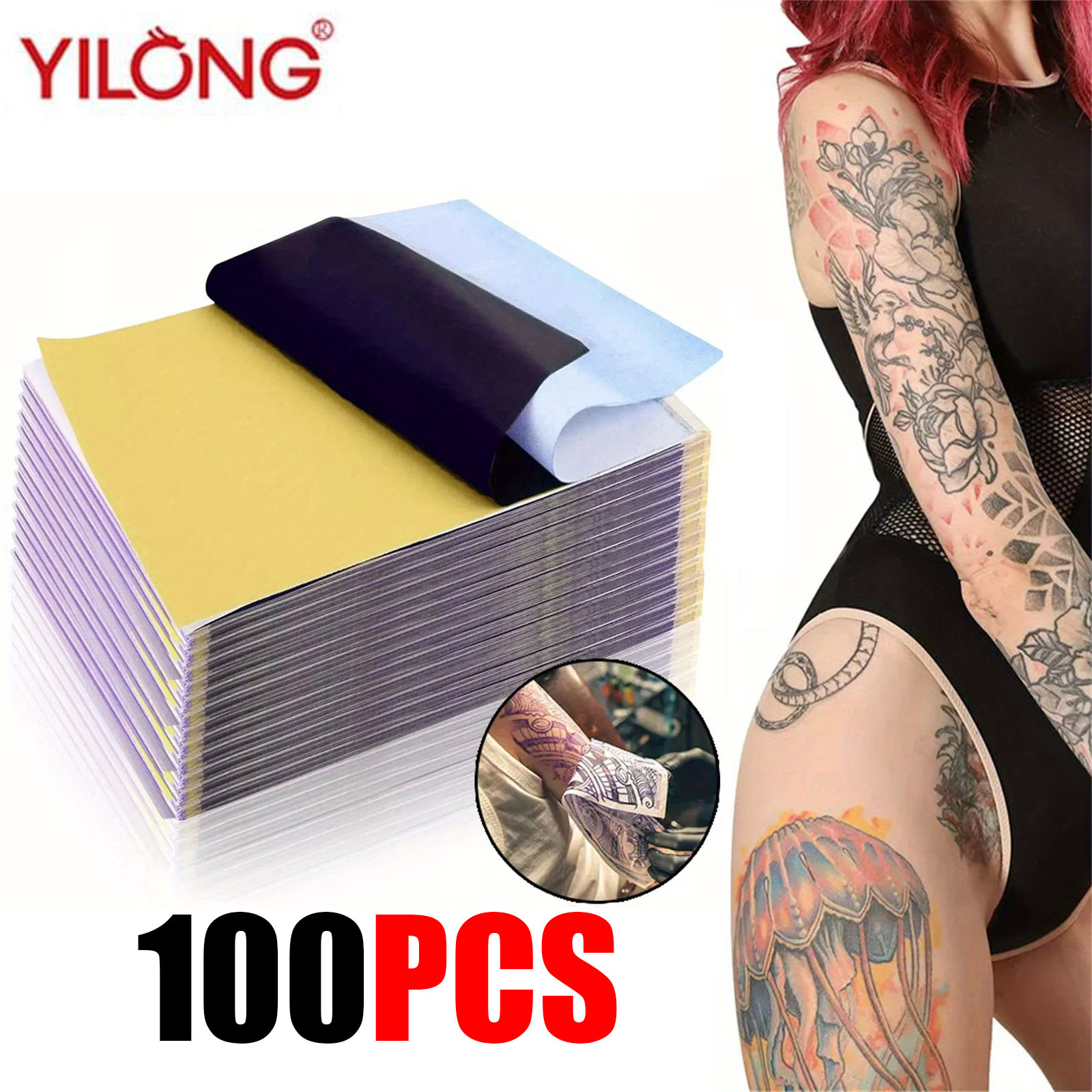 100PCS Professional Tattoo Tra - Transfer Paper Carbon のレビューと価格