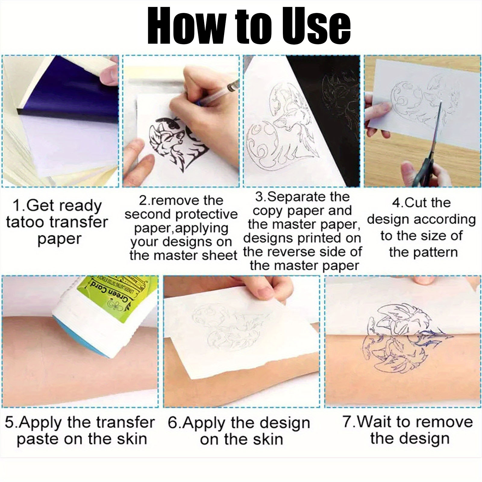 100PCS Professional Tattoo Tra - Transfer Paper Carbon のレビューと価格