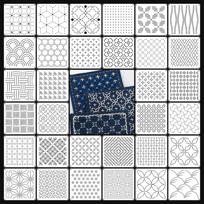 9/32Pcs Sashiko Embroidery Tem - Embroidery Diy のレビューと価格