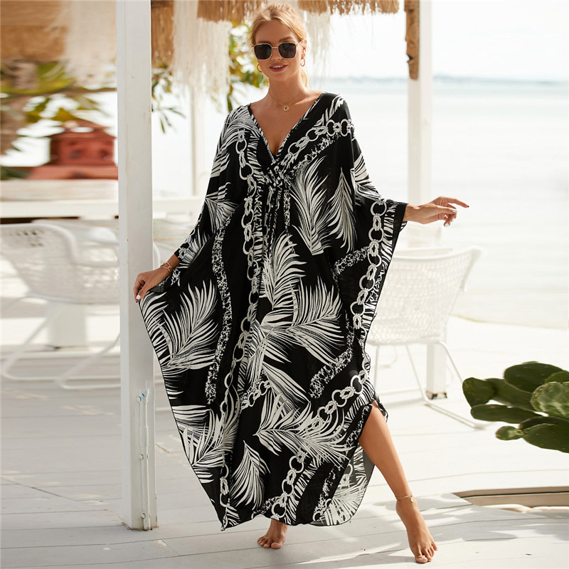 Women's Plus Size Animal Print - Embroidery Kaftan のレビューと価格