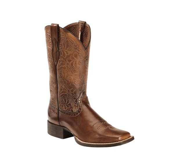 Men's Brown Leather Cowboy Boo - Embroidery Design のレビューと価格