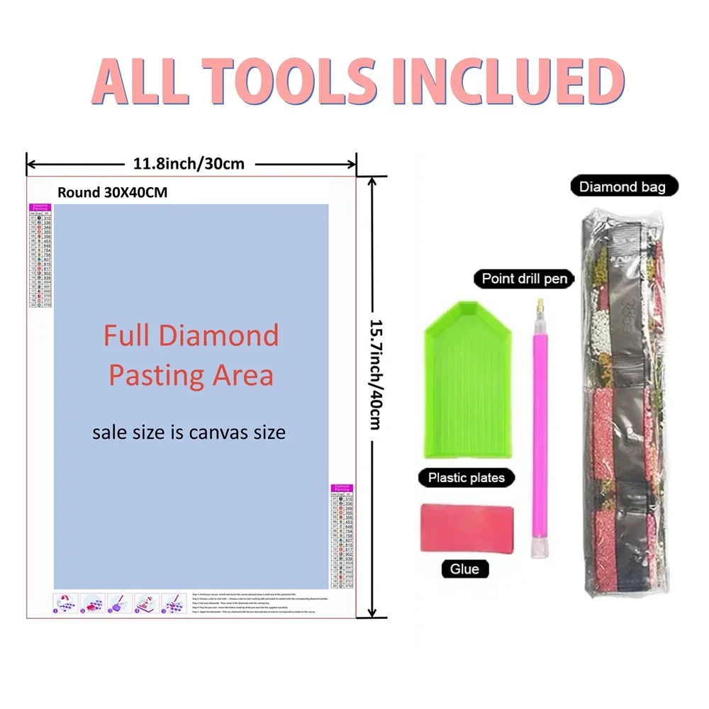 Frameless,5D DIY Diamond Paint - Embroidery Pattern のレビューと価格