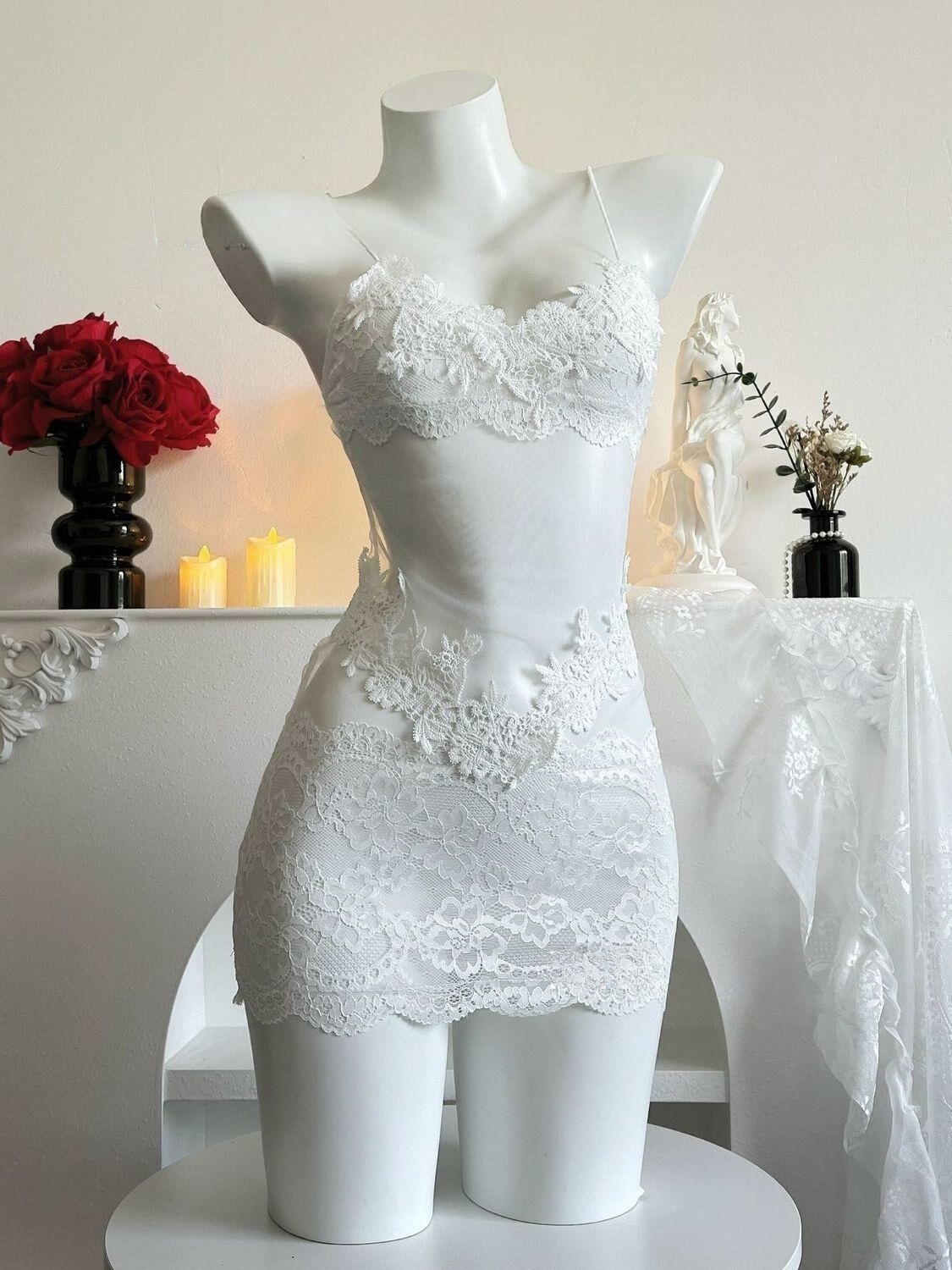 Sexy Lace Embroidery Strapless - Embroidery Dress のレビューと価格