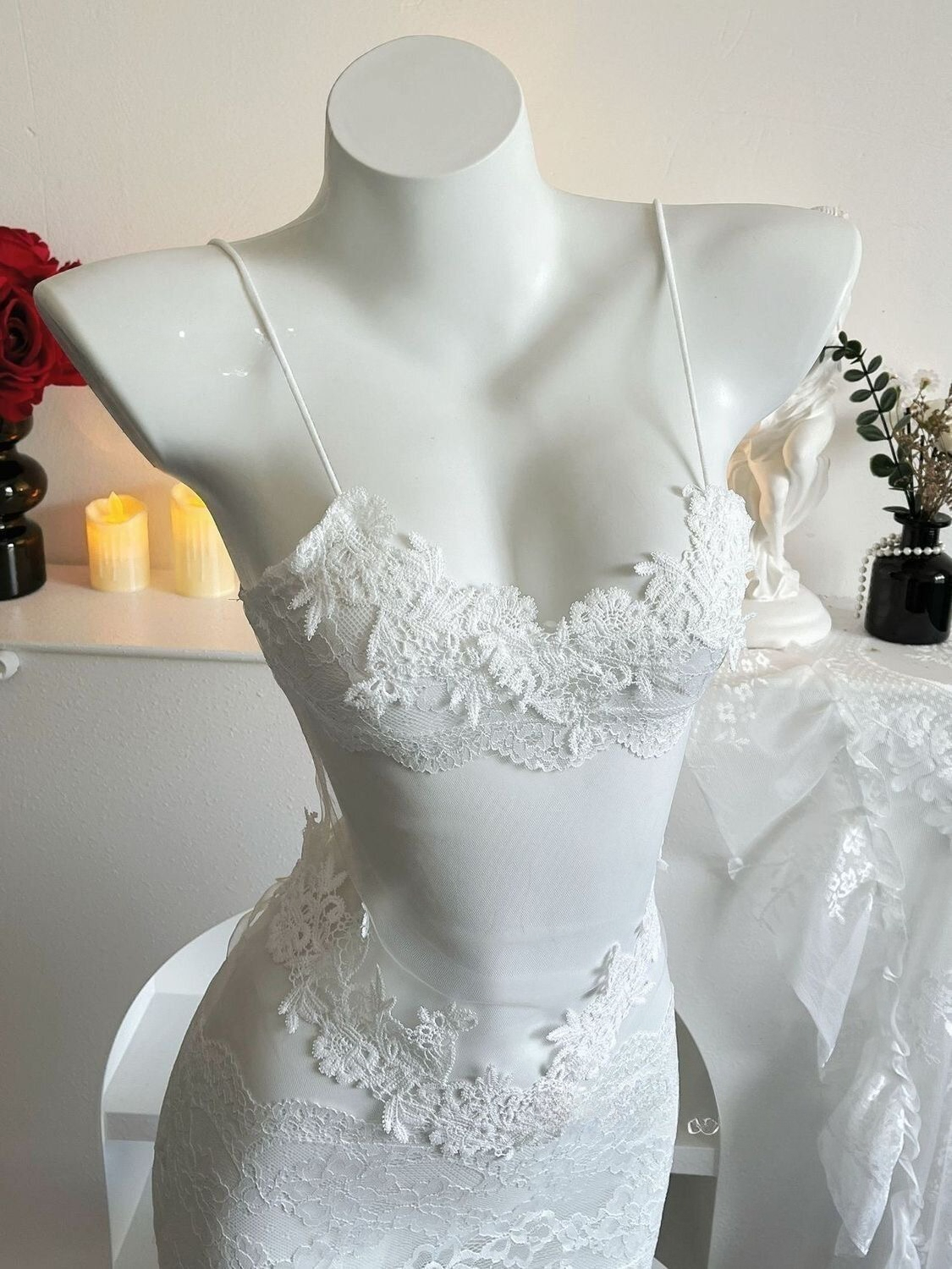 Sexy Lace Embroidery Strapless - Embroidery Dress のレビューと価格