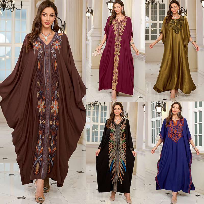 Women Embroidered Long Caftans - Embroidery Kaftan のレビューと価格