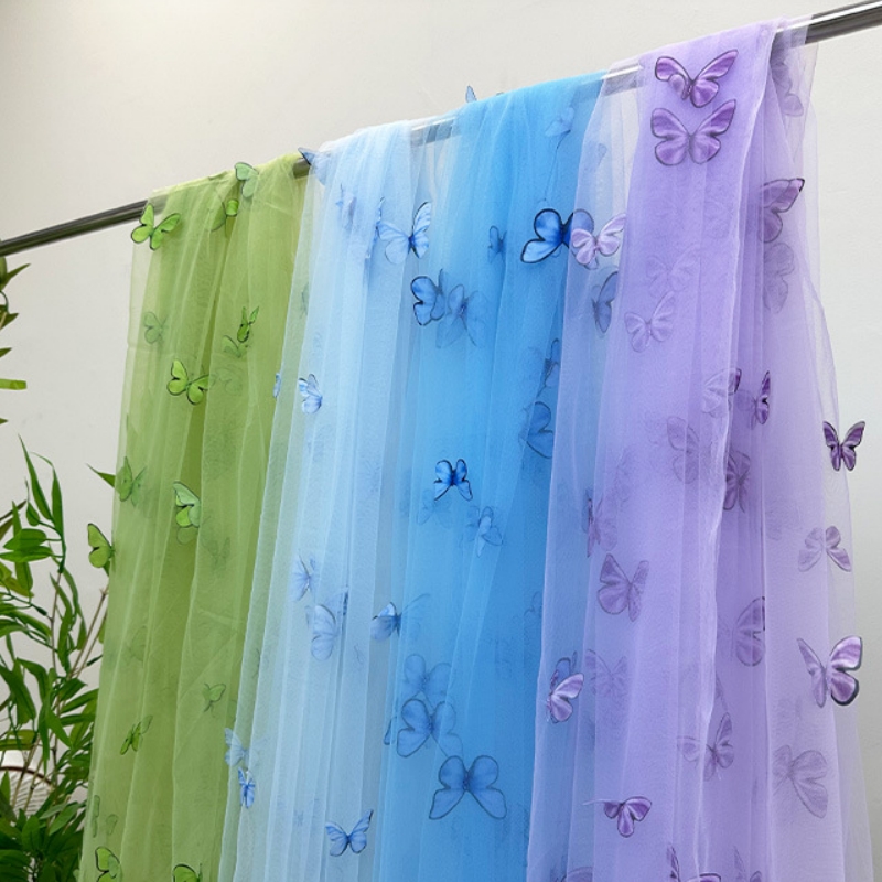 3D Butterfly Embroidery Tulle  - Embroidery Net Fabric のレビューと価格