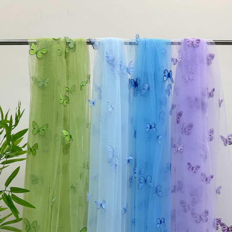 3D Butterfly Embroidery Tulle  - Embroidery Net Fabric のレビューと価格