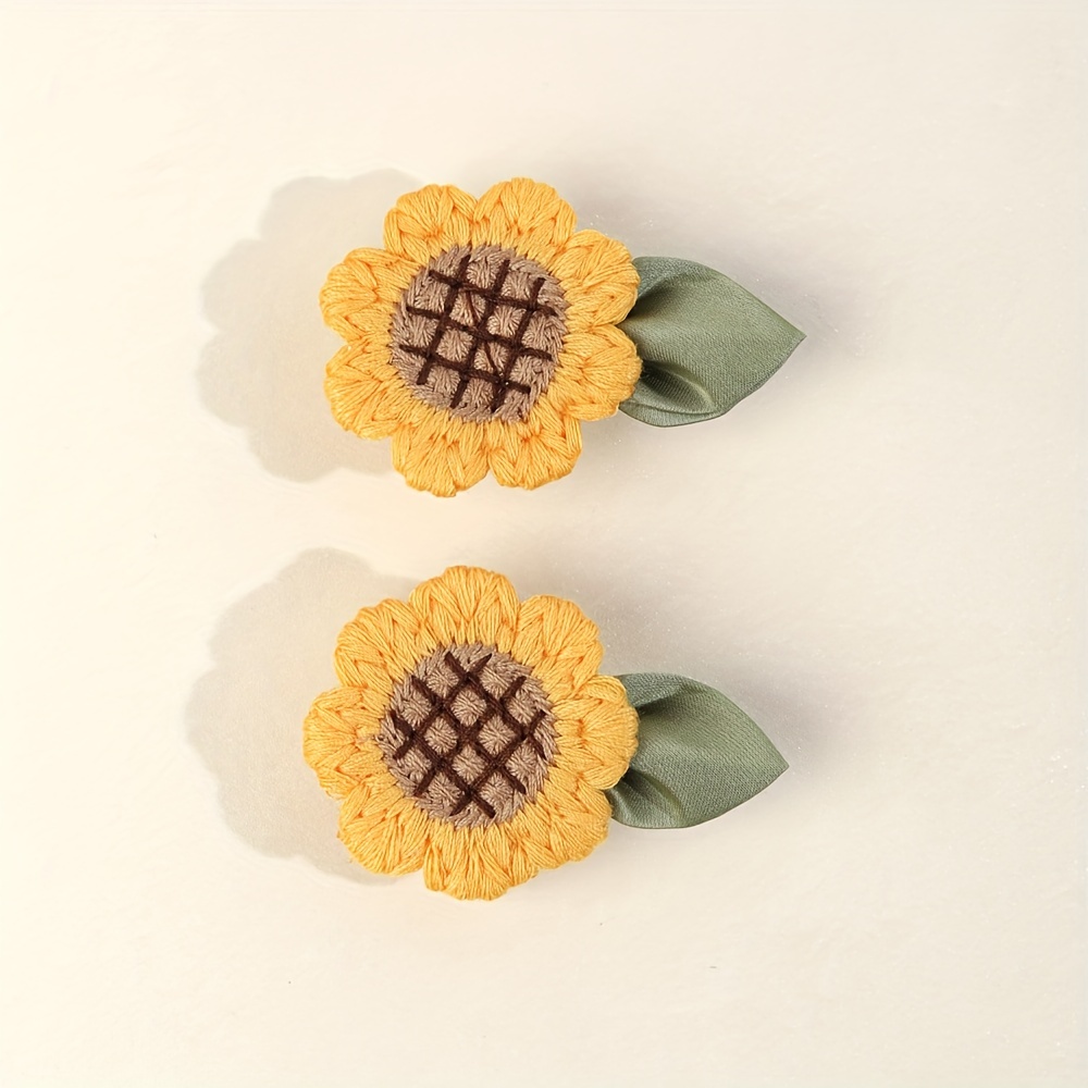 2pcs Girls Sunflower Hair Clip - Embroidery Kaftan のレビューと価格