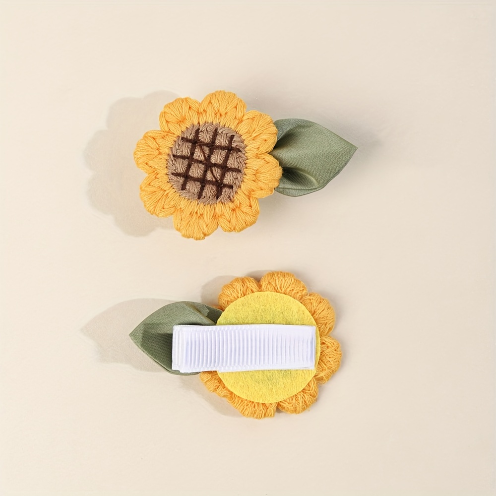 2pcs Girls Sunflower Hair Clip - Embroidery Kaftan のレビューと価格