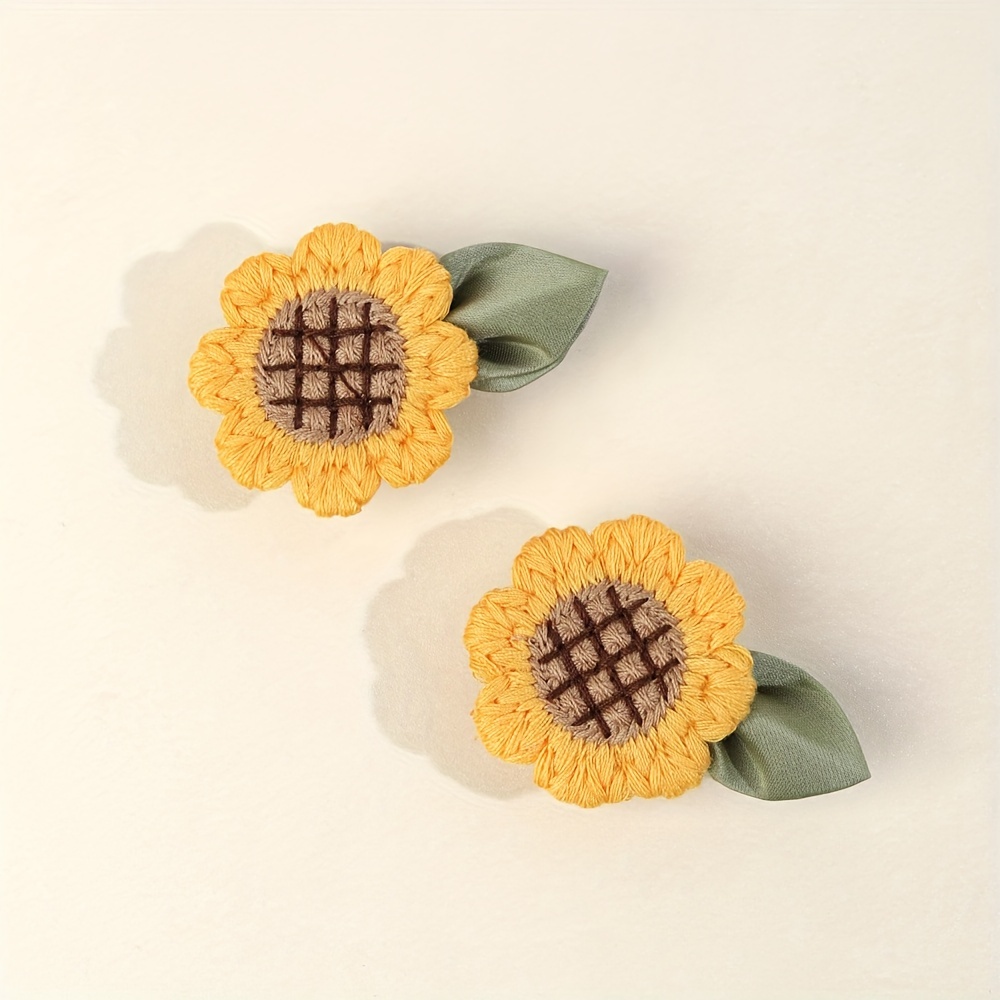 2pcs Girls Sunflower Hair Clip - Embroidery Kaftan のレビューと価格